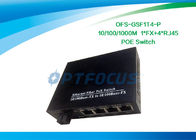 1FX + 4UTP 5 Port Gigabit Poe Switch Single Mode1310nm 20KM SC DF SM 10/100M UTP